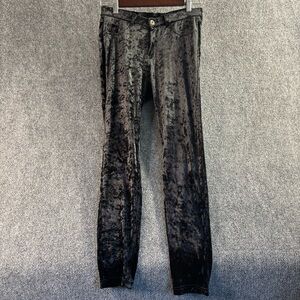 Hue Size M Black Velvet Pants